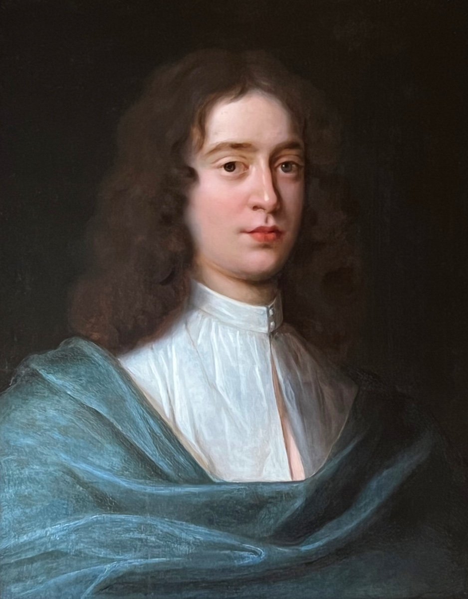 Huile Sur Panneau Du 17&egrave;me Si&egrave;cle Portrait De Jeune Homme C.1670-photo-2