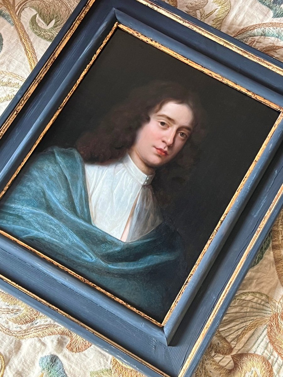 Huile Sur Panneau Du 17&egrave;me Si&egrave;cle Portrait De Jeune Homme C.1670-photo-3