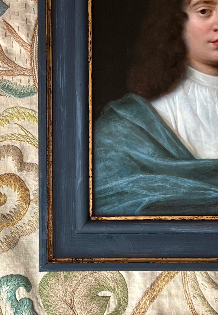 Huile Sur Panneau Du 17&egrave;me Si&egrave;cle Portrait De Jeune Homme C.1670-photo-4