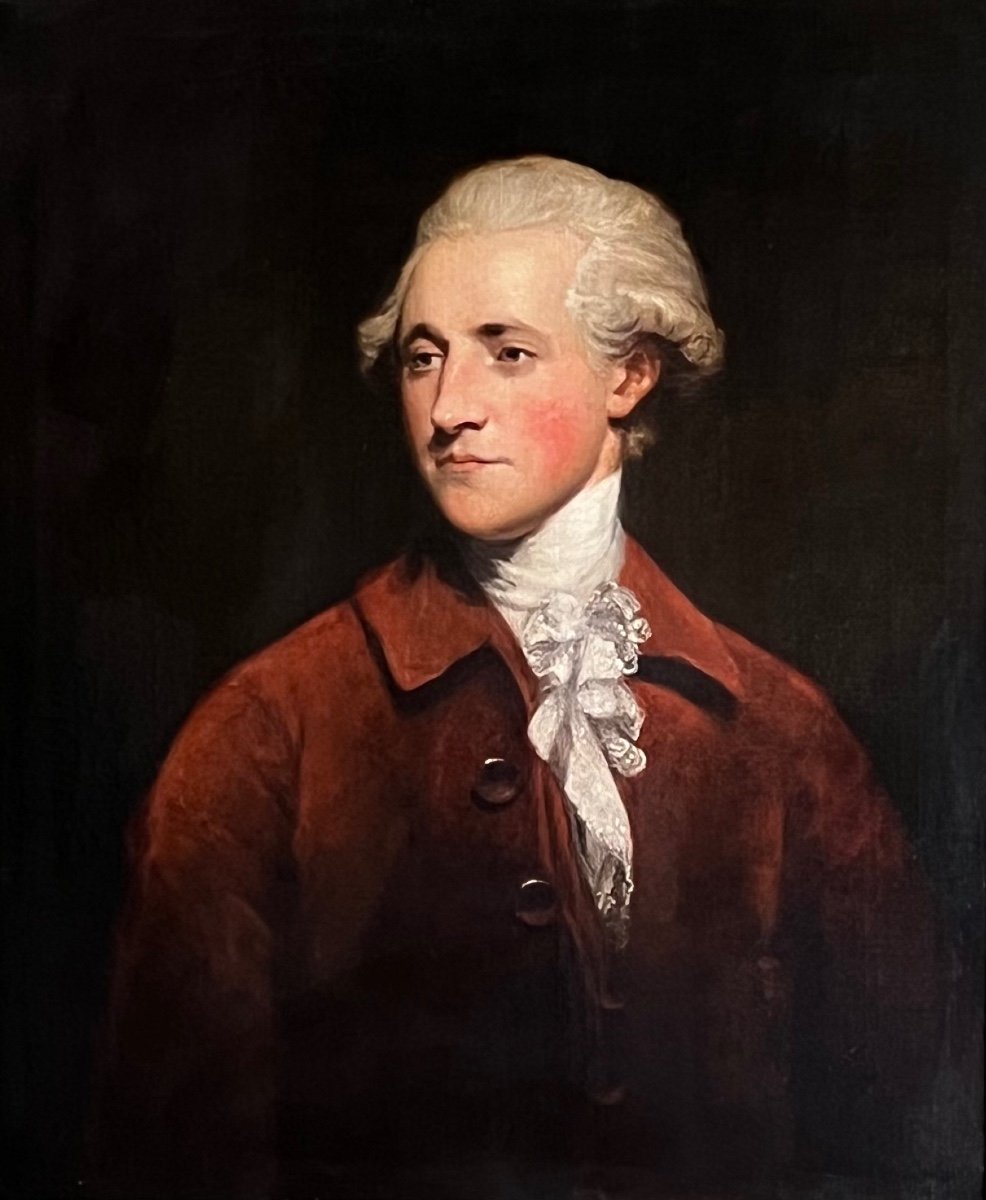 Huile Sur Toile Du 18ème Siècle Portrait De Richard Burke (1758-1794) -photo-1