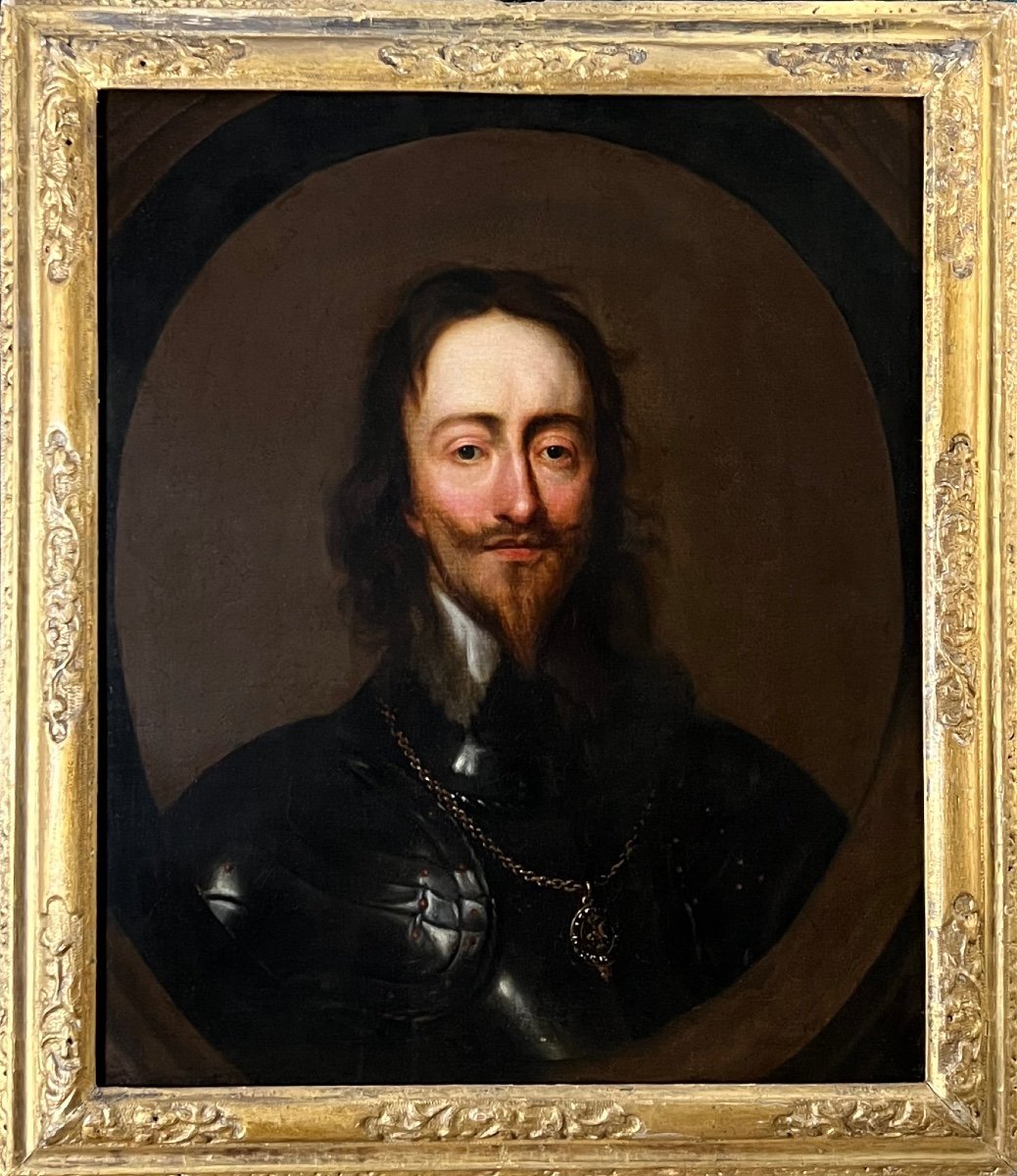 HUILE SUR TOILE PORTRAIT DU ROI CHARLES I