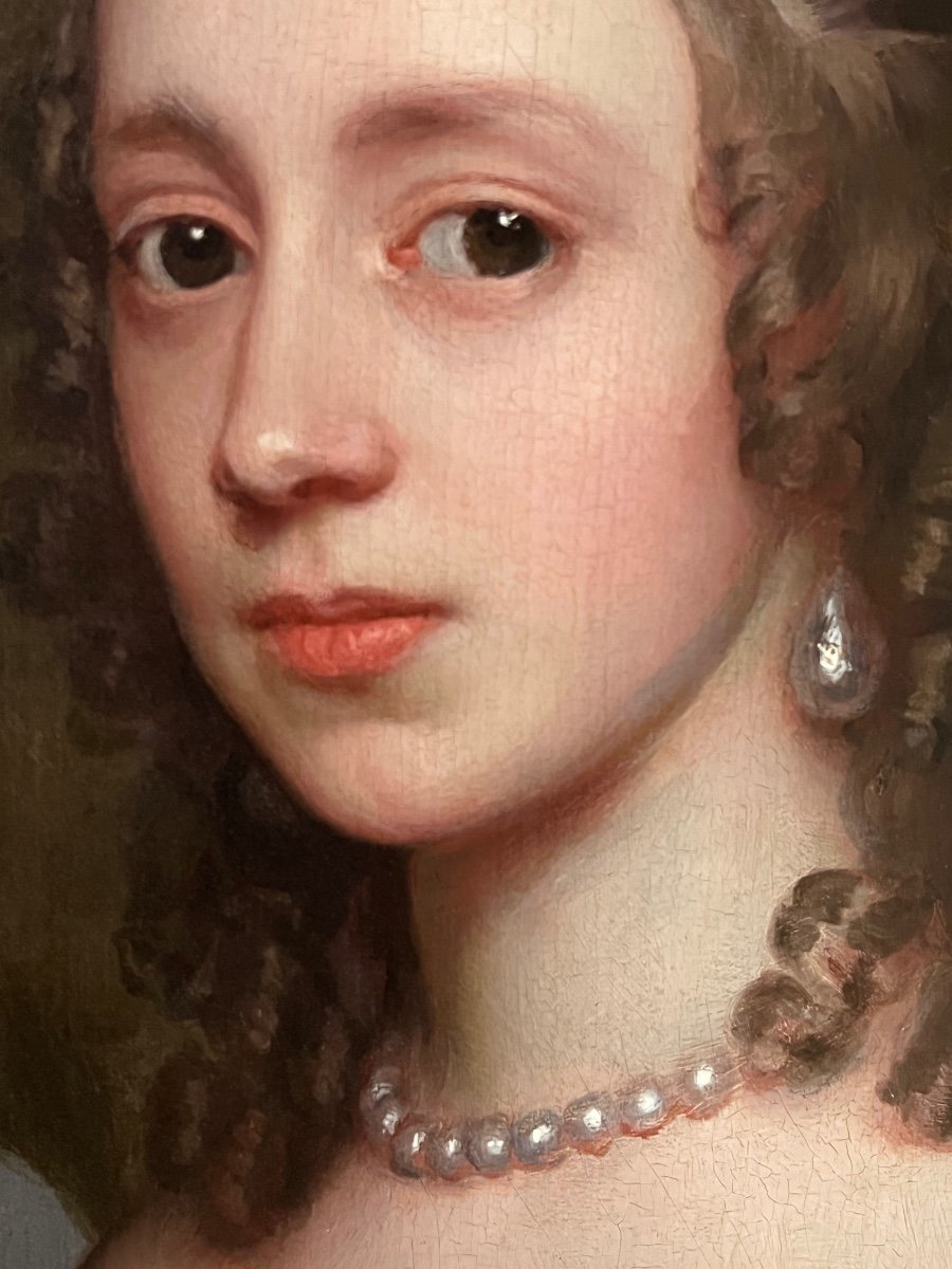 Portrait Anglais d'Une Femme Noble Du XVIIe Siècle Vers 1655 - Par John Hayls (1600-1679)-photo-4