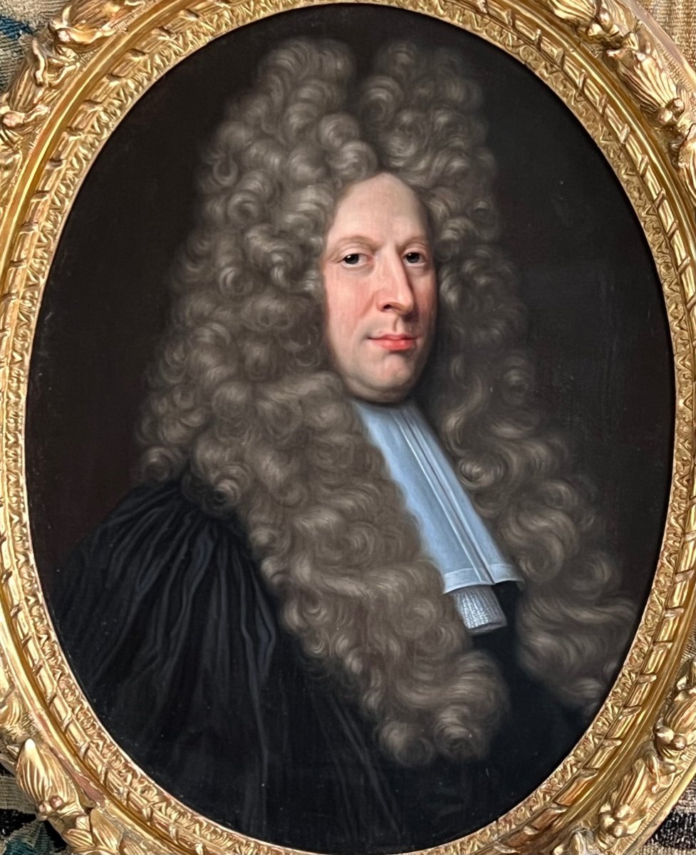 Portrait Français De Claude Vaillant (mort En 1708)  Entourage De Charles Le Brun (1619 - 1690)-photo-2