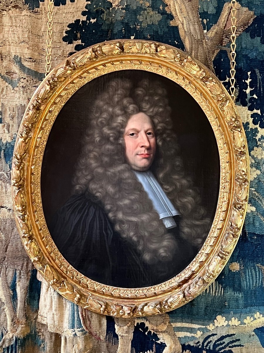 Portrait Français De Claude Vaillant (mort En 1708)  Entourage De Charles Le Brun (1619 - 1690)-photo-2