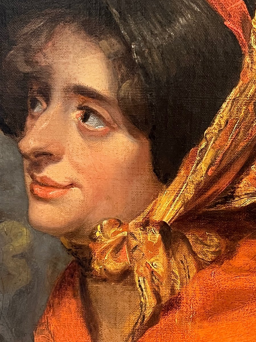 Portrait à l'Huile Sur Toile De La Disante - Par John Opie R.a ( 1767-1807).-photo-5