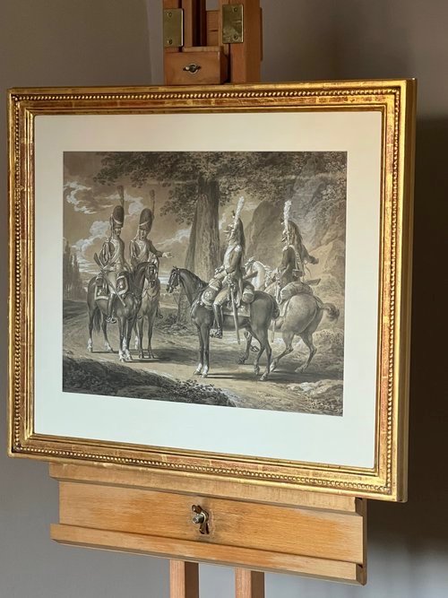 Four French Horsemen In A Clearing C.1810 - Vincenz Georg Kininger (1767-1851)-photo-2