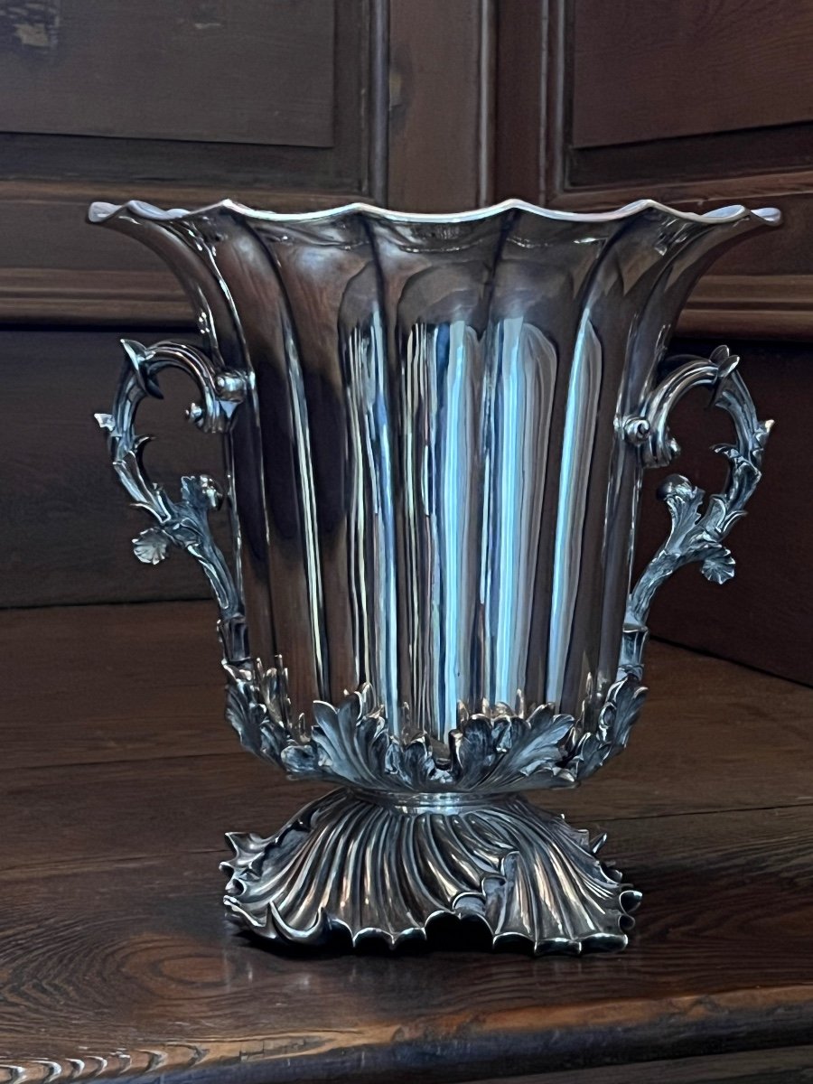 Fine And Substantial Victorian Silver Plate Wine Cooler-photo-5