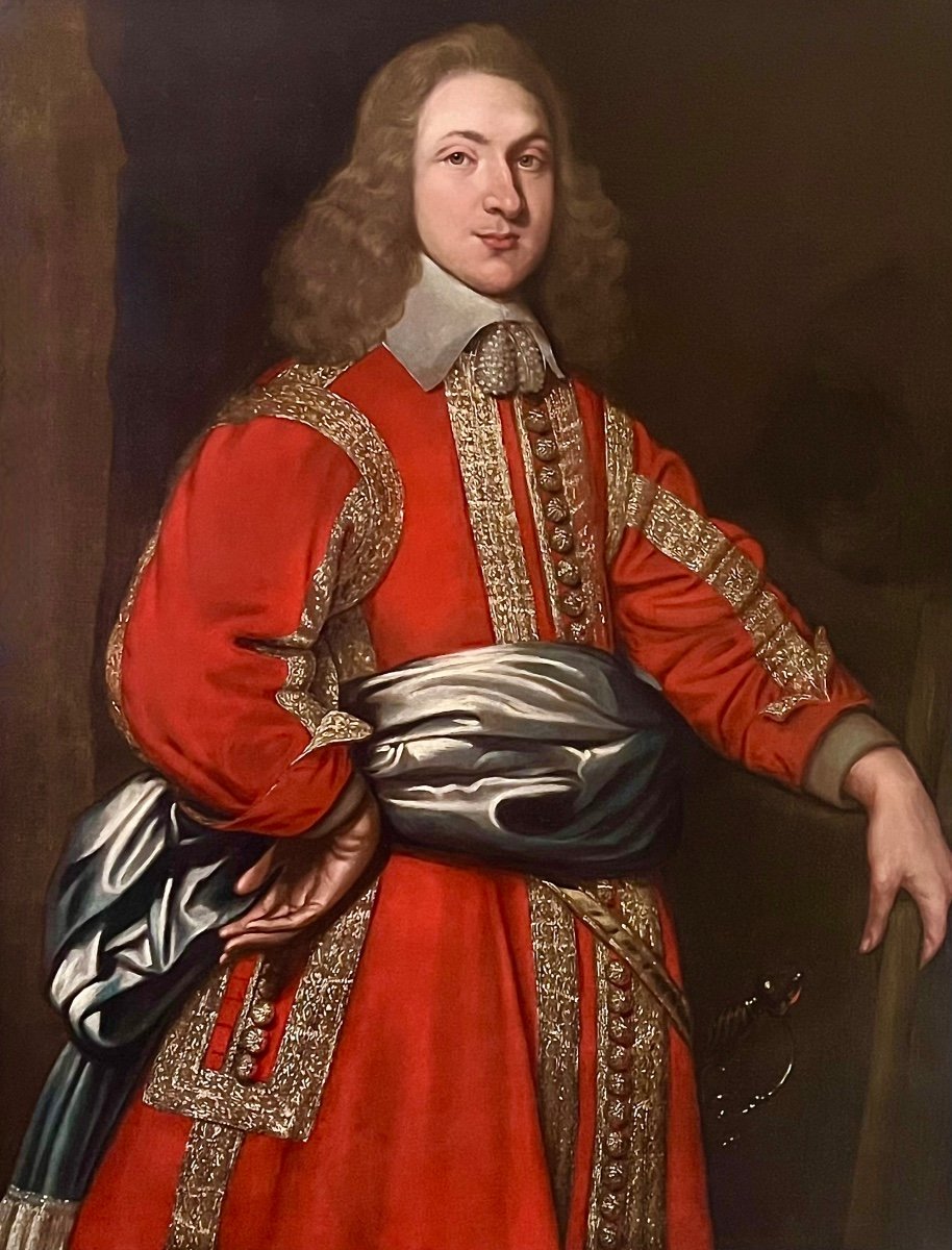 17th Century Anglo-dutch School - Portrait Of An Officer Circa 1655.-photo-2