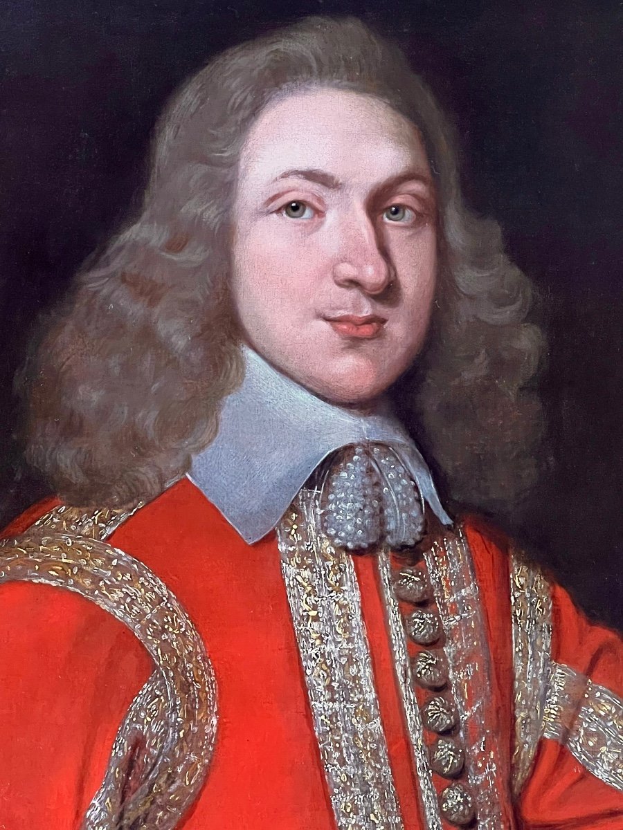 Ecole anglo-hollandaise du XVIIe siècle - Portrait d'un officier vers 1655.-photo-3