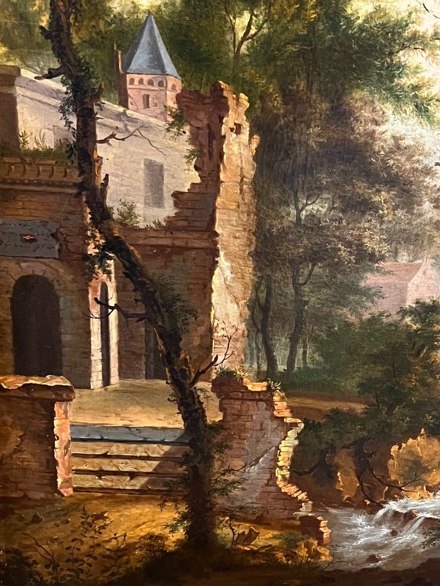 18th Century Northern Italian School - A Vast Forest Landscape.-photo-3