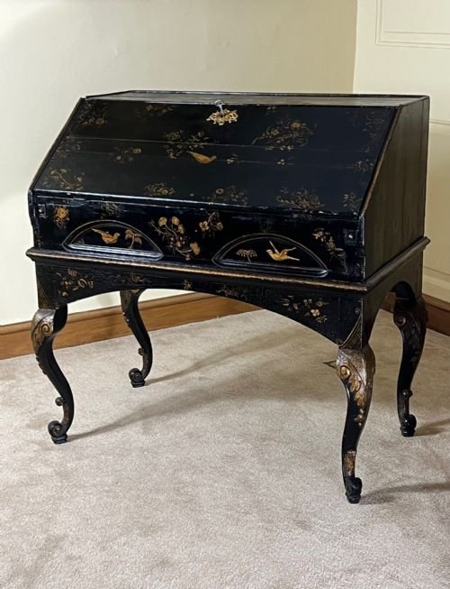 Rare Early 18th Century Chinese Black Lacquer Export Desk 