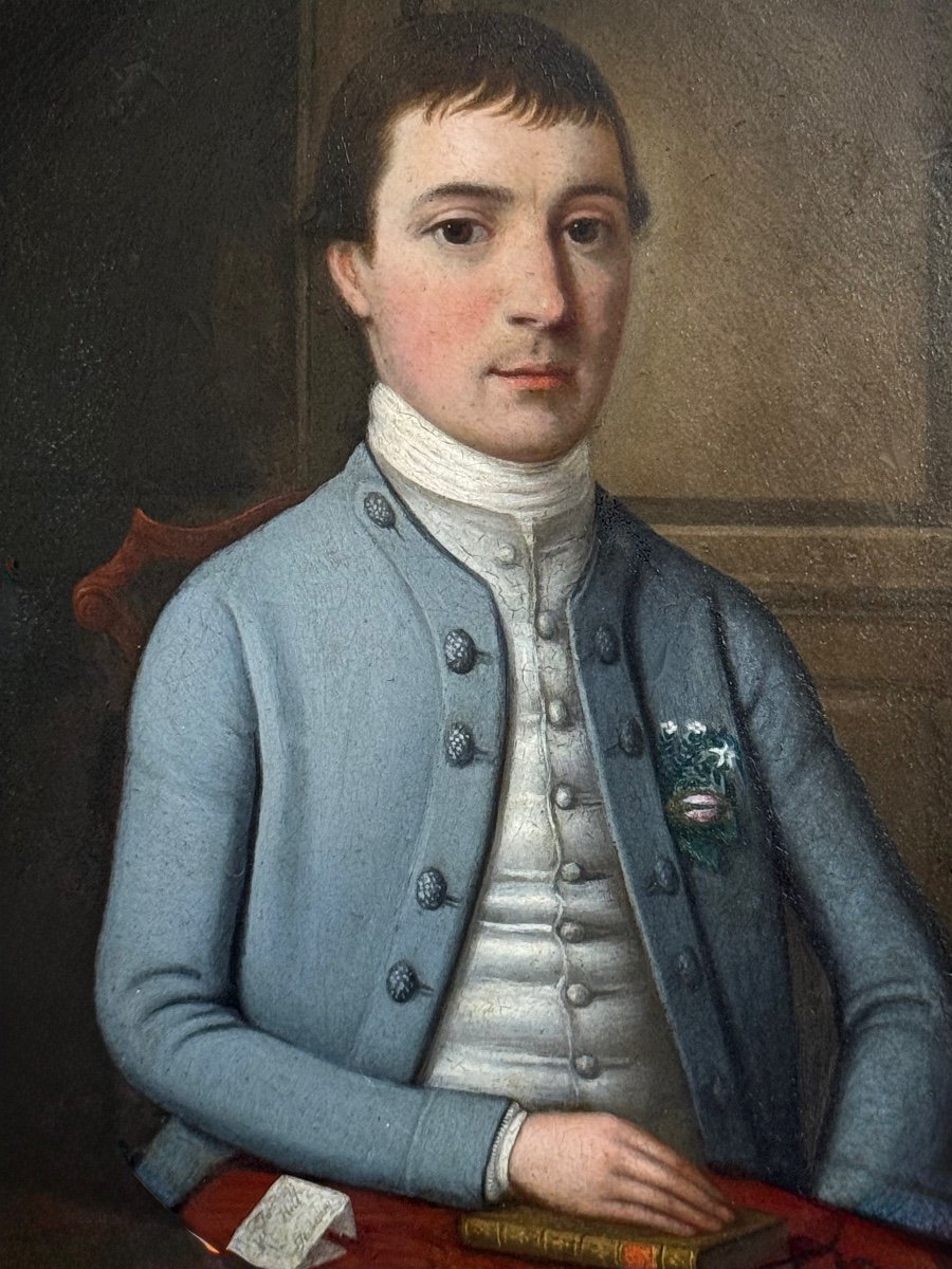 ATTRIBUÉ À THOMAS HICKEY (1741 - 1824) - PORTRAIT BRITANNIQUE DU 18E SIÈCLE D'UN GENTLEMAN.-photo-3