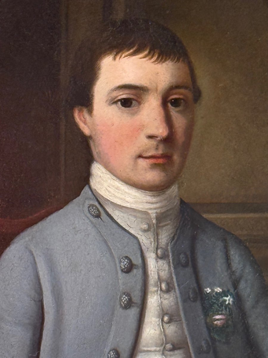 Attribué à Thomas Hickey (1741 - 1824) - Portrait britannique du XVIIIe siècle d'un gentleman.-photo-7