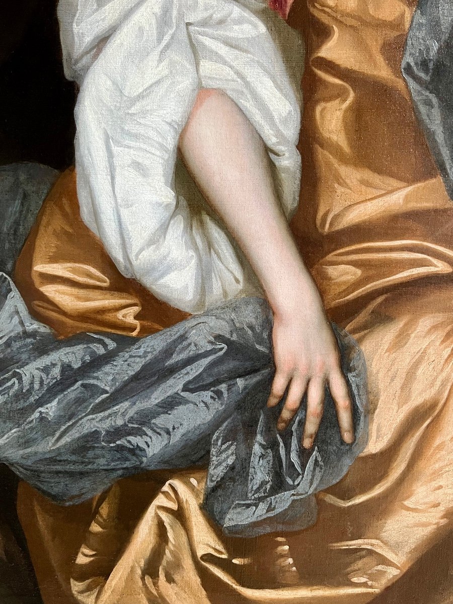 Portrait Of An English Lady From The 17th Century Circa 1675 - Circle Of Sir Peter Lely (1618 - 1680)-photo-3