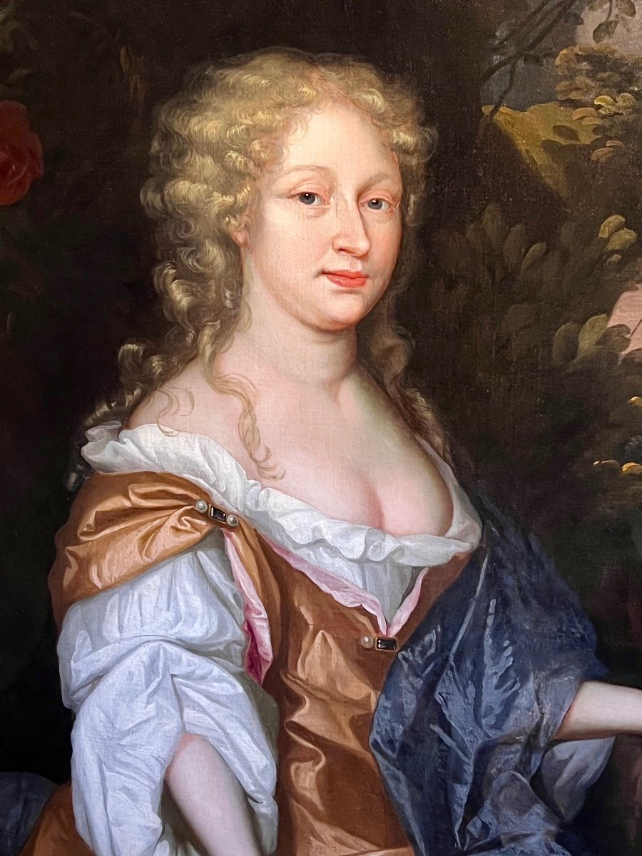 Portrait Of An English Lady From The 17th Century Circa 1675 - Circle Of Sir Peter Lely (1618 - 1680)-photo-3