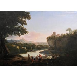 UN VASTE PAYSAGE DU GRAND TOUR DU XVIIIE SIÈCLE - L'ATELIER DE JACOB MORE (1740 - 1793)