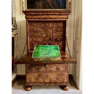 William And Mary Walnut Fine Secretary Chest