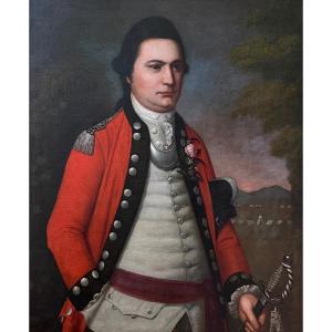 Stickland Lowry (1737-1785) - Portrait Of An Infantry Officer Circa 1780.