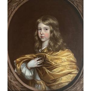 Johannes Mytens (1614-1670) Portrait Of A Young Boy With A Yellow Silk Drape