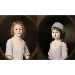 Pair Of Portraits Of Children, Circle Of Nathaniel Dance-holland (1735-1811)