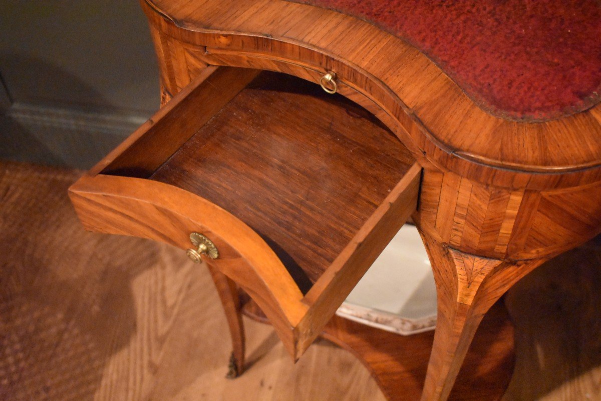Kidney Side Table In Marquetry-photo-1