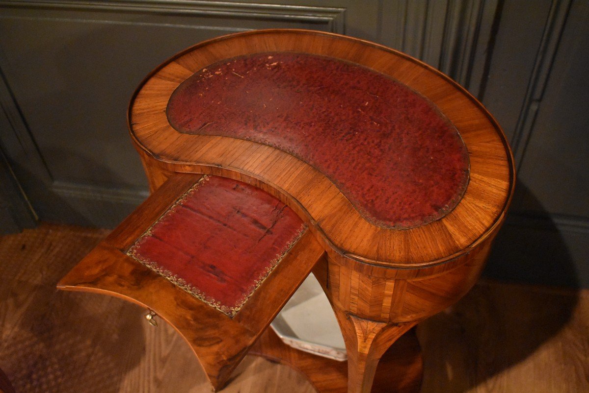 Kidney Side Table In Marquetry-photo-2