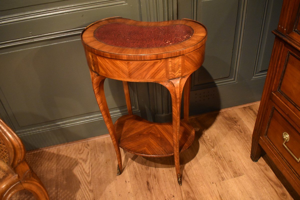 Kidney Side Table In Marquetry-photo-6