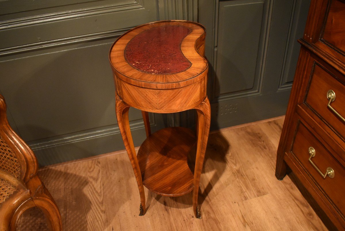 Kidney Side Table In Marquetry-photo-7