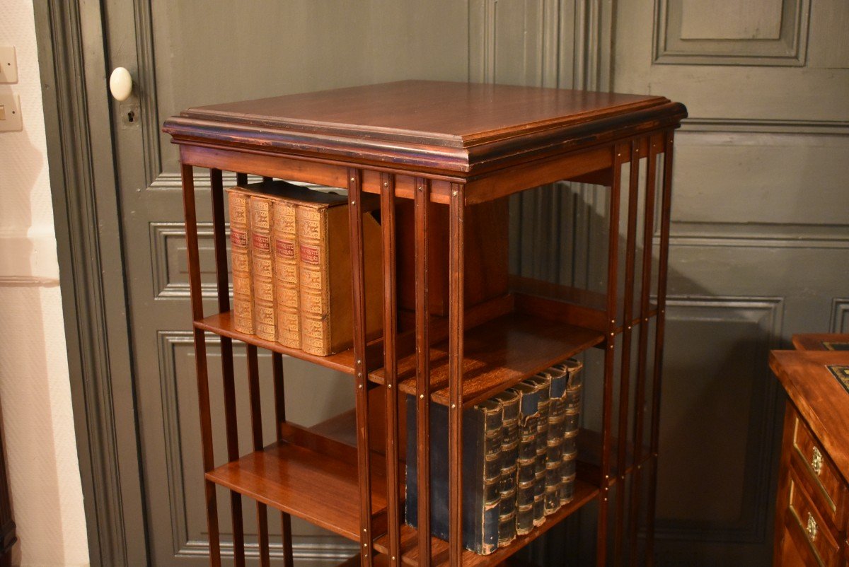 Mahogany Rotating Bookcase 1-photo-3