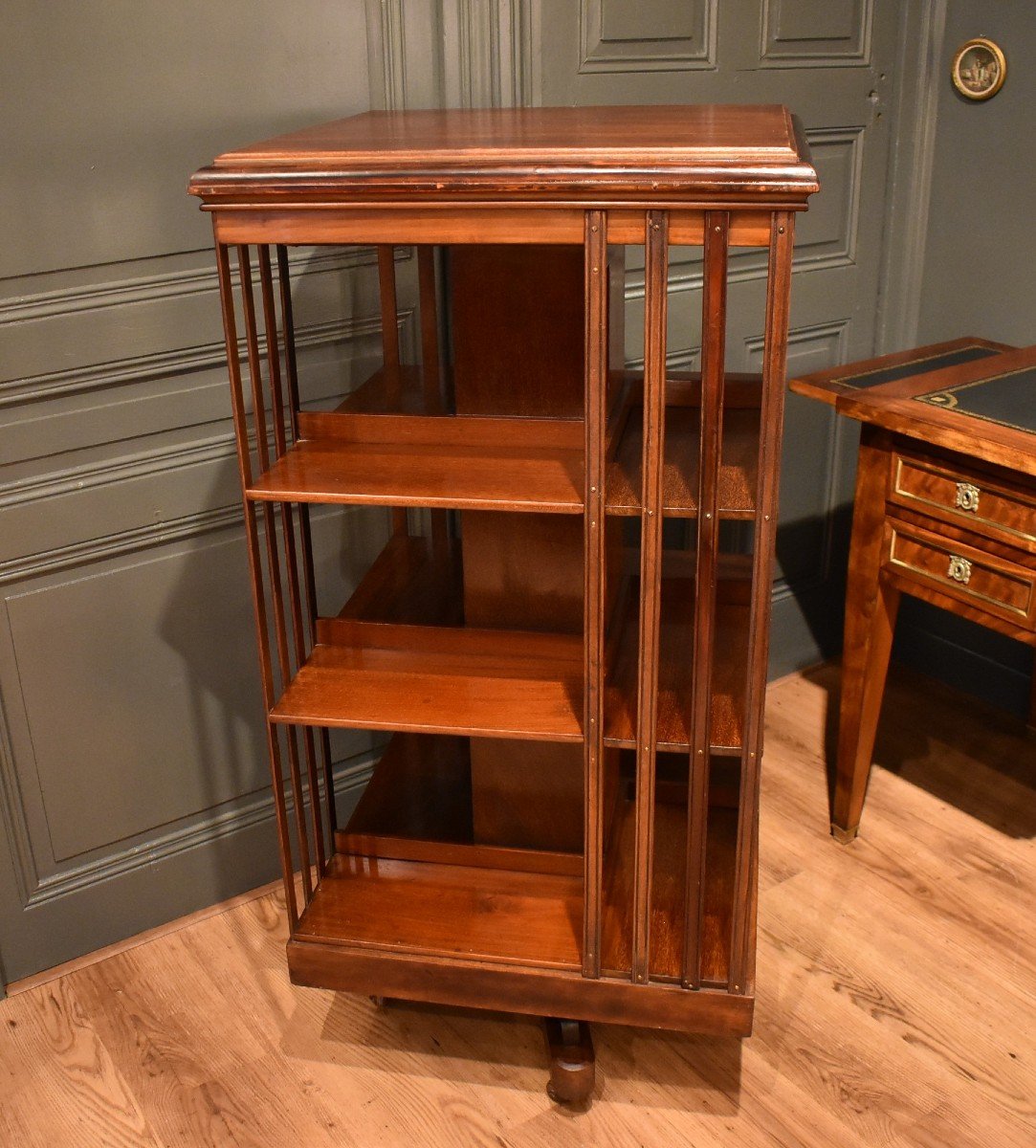 Mahogany Rotating Bookcase 1-photo-4