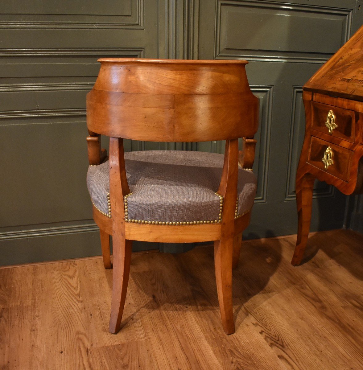 Restoration Period Cherrywood Office Armchair-photo-2