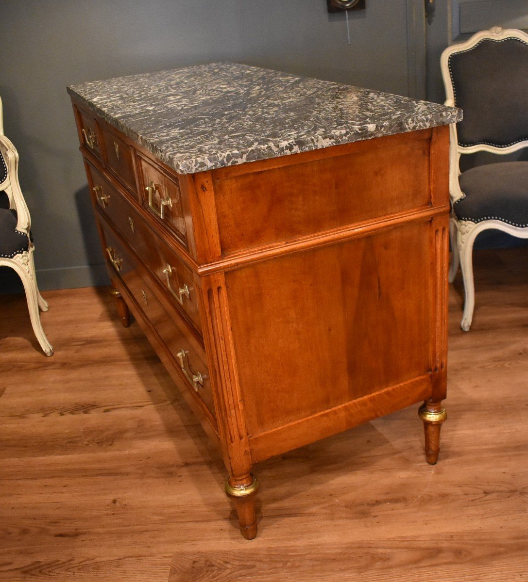 Louis XVI Style Mahogany Commode-photo-5