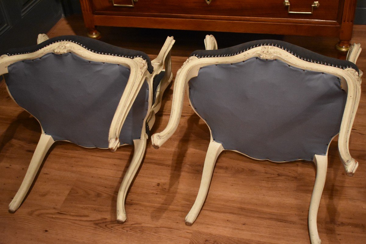 Pair Of Louis XV Style Armchairs-photo-5