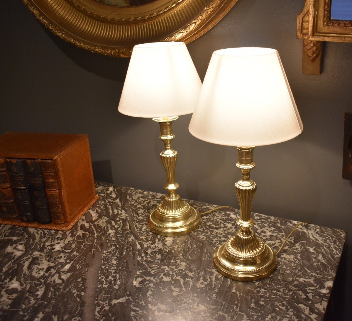 Pair Of Bronze Lamps-photo-2