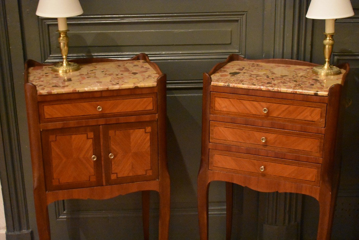 Pair Of Louis XV Style Bedside Tables-photo-3