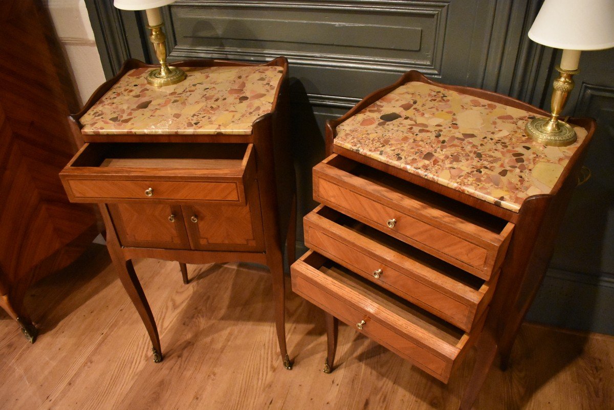 Pair Of Louis XV Style Bedside Tables-photo-1