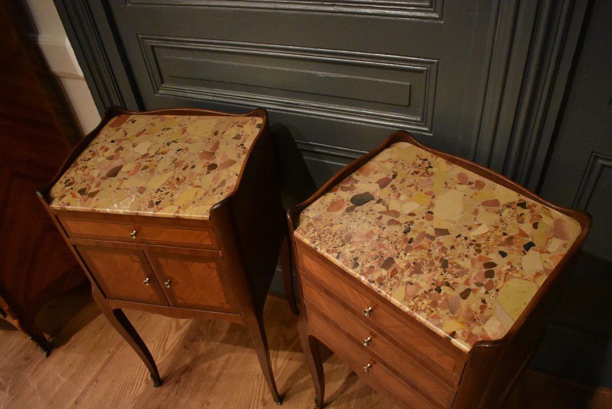 Pair Of Louis XV Style Bedside Tables-photo-3