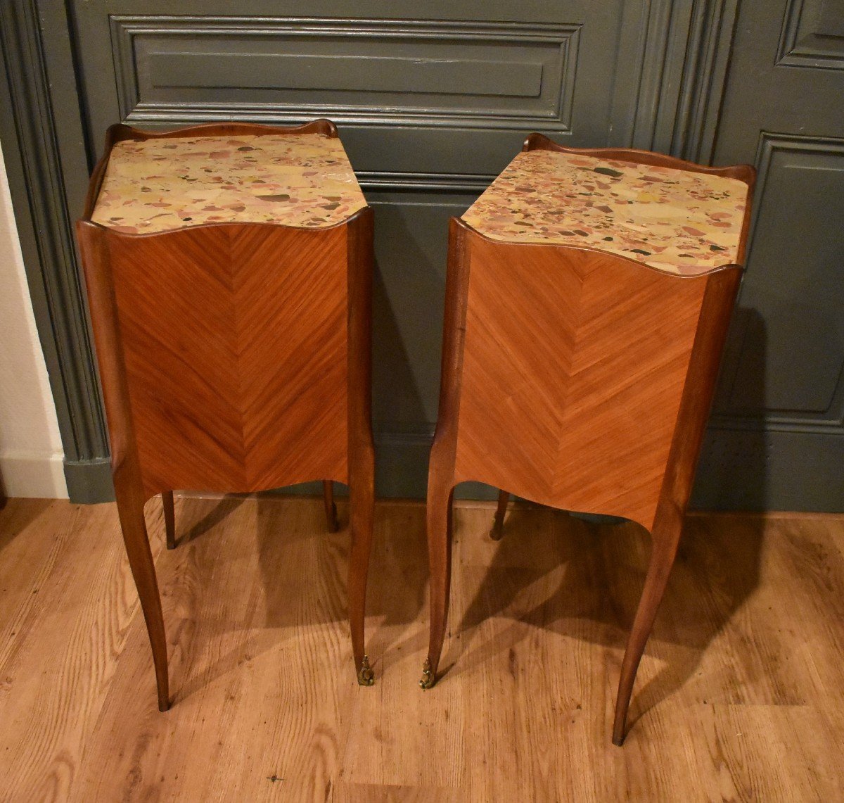 Pair Of Louis XV Style Bedside Tables-photo-4