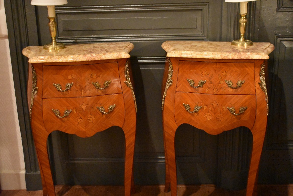 Pair Of Louis XV Style Bedside Tables -photo-2