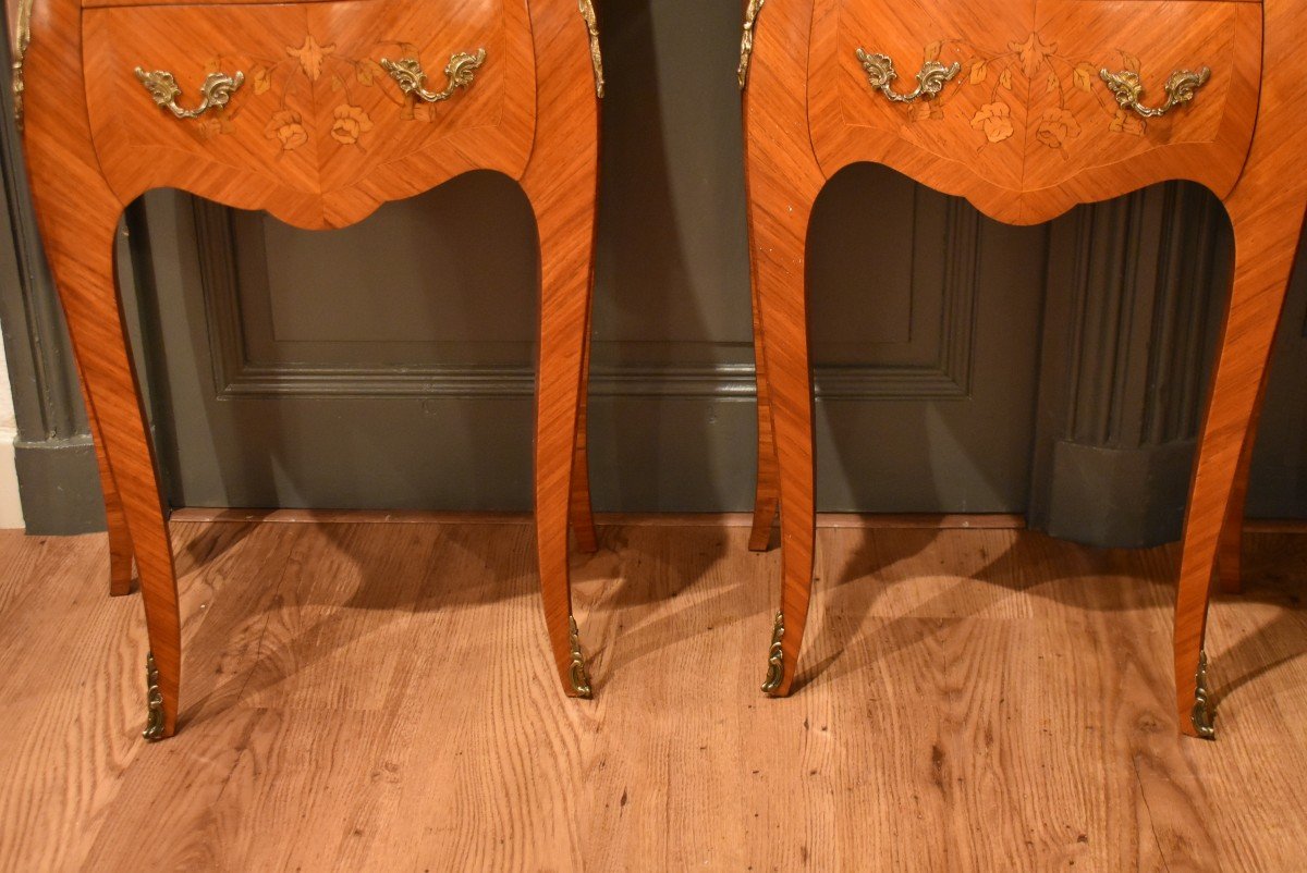 Pair Of Louis XV Style Bedside Tables -photo-3