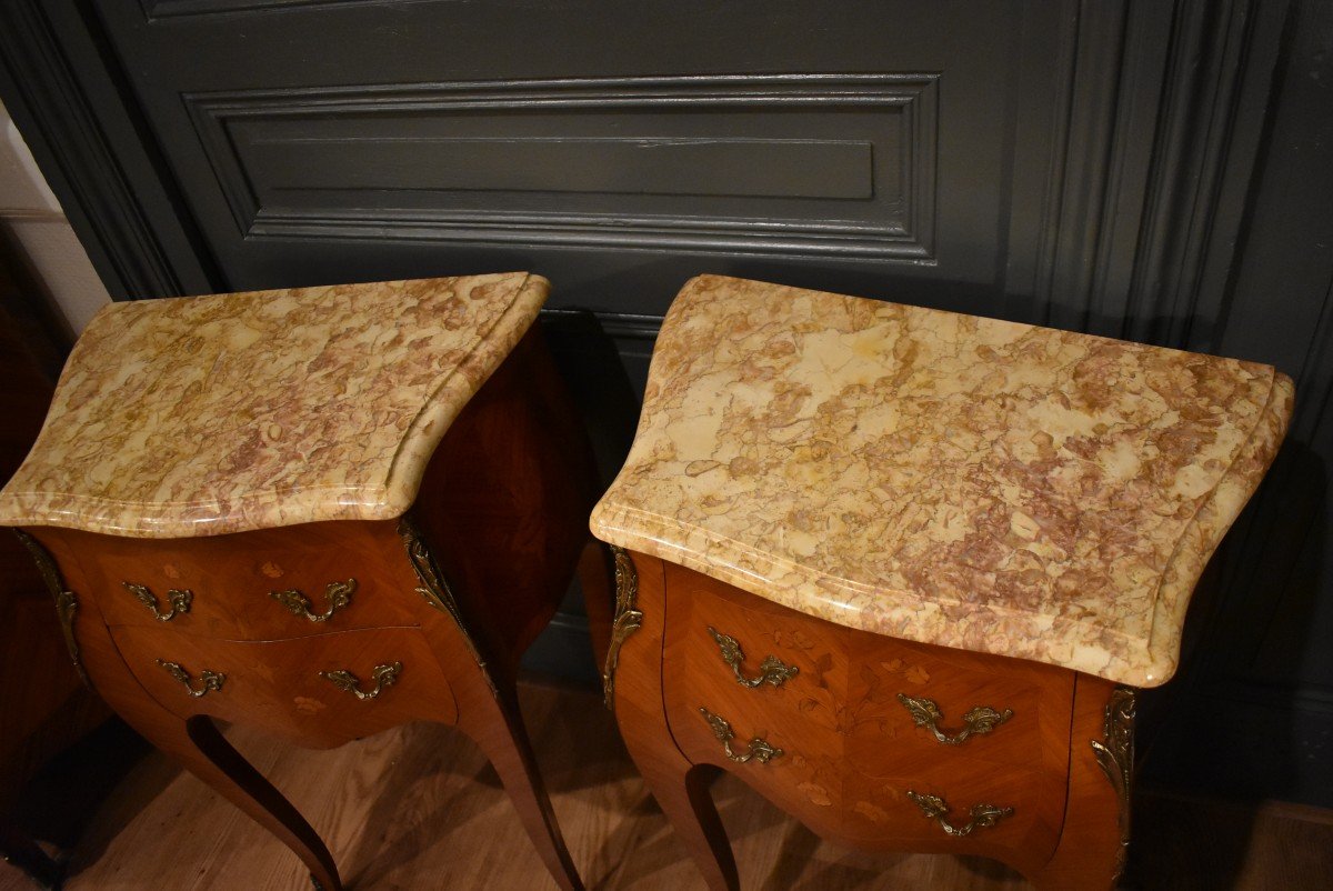 Pair Of Louis XV Style Bedside Tables -photo-3