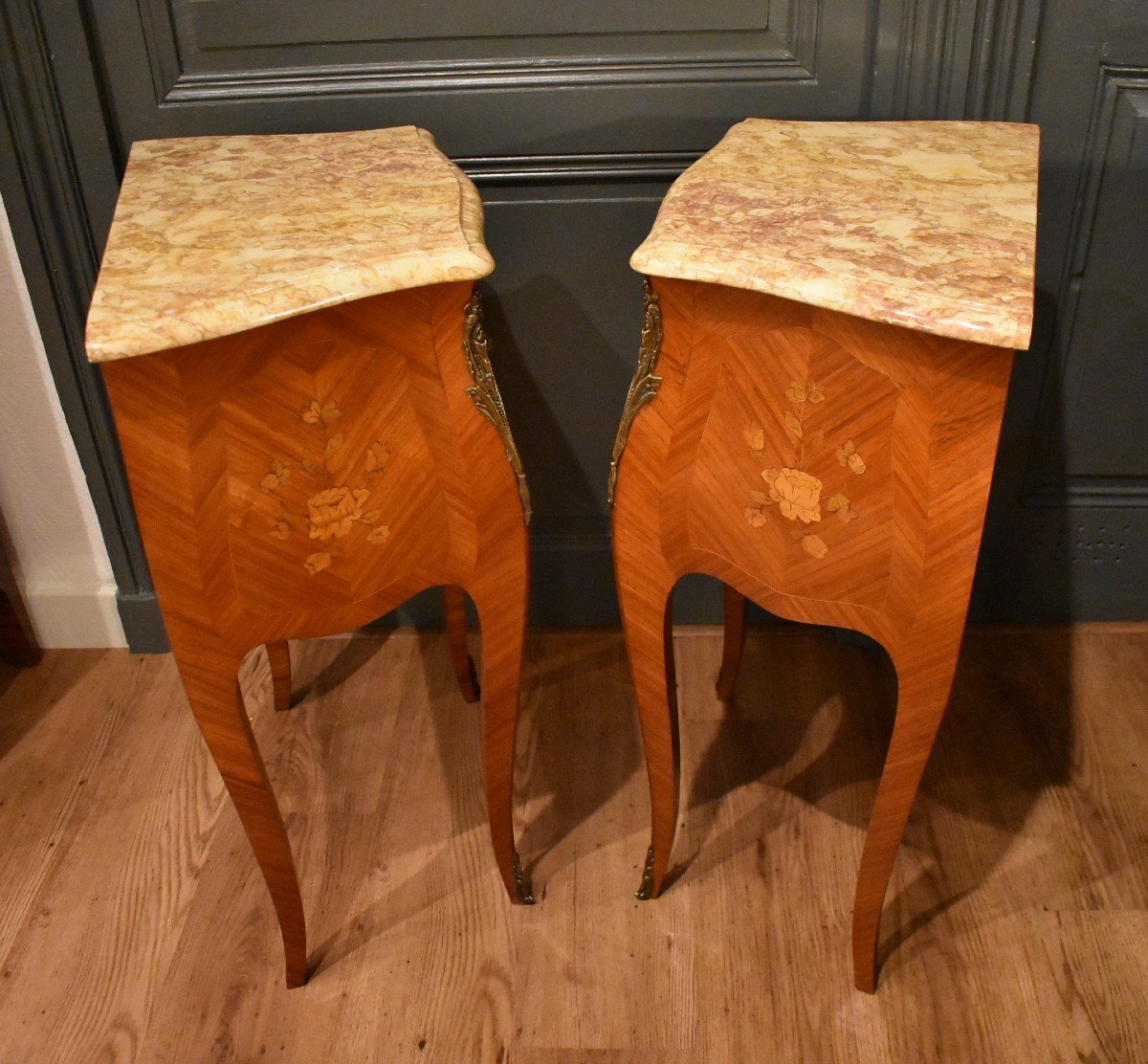 Pair Of Louis XV Style Bedside Tables -photo-4