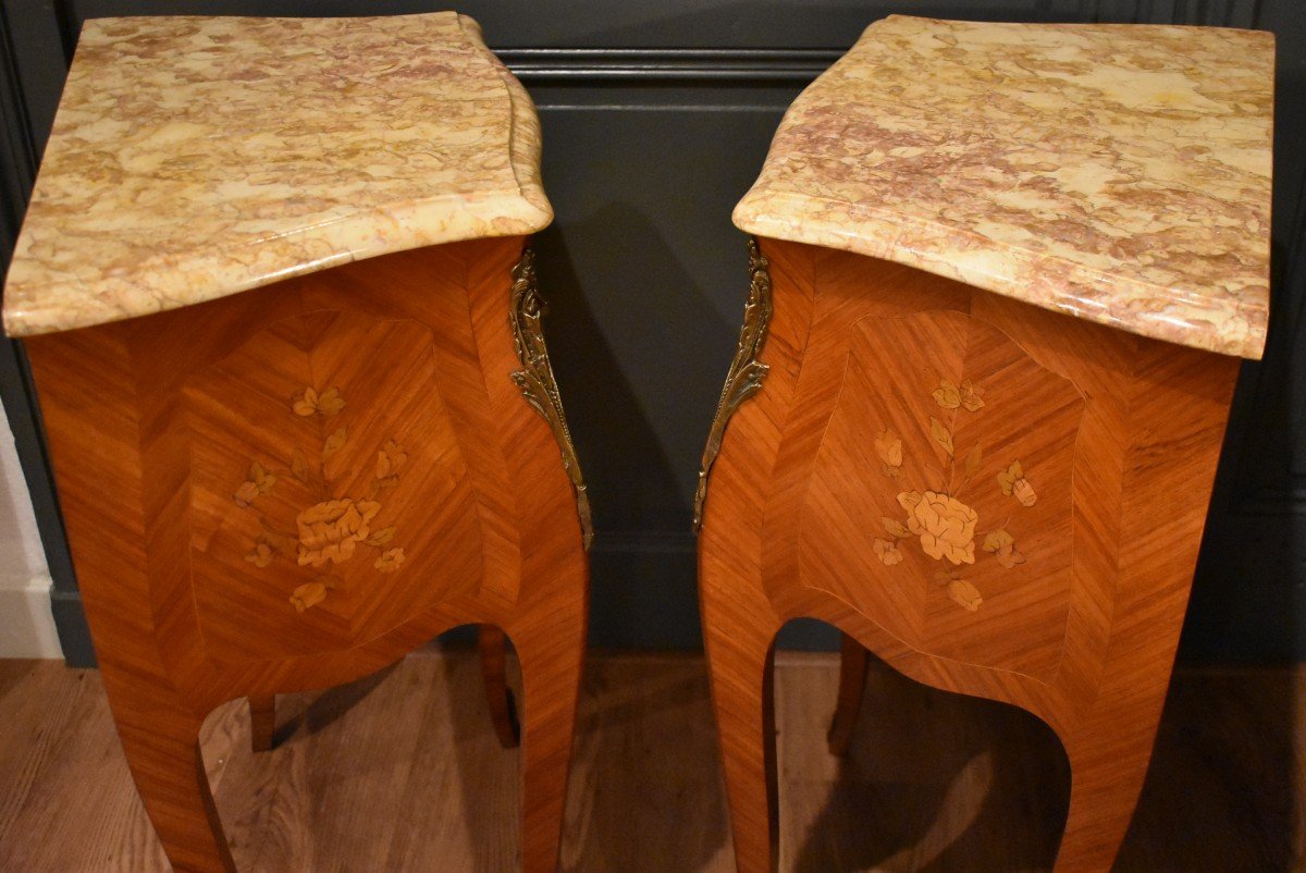 Pair Of Louis XV Style Bedside Tables -photo-5