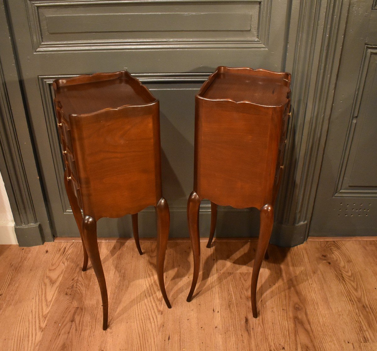 Pair Of Small Louis XV Style Bedside Tables-photo-6