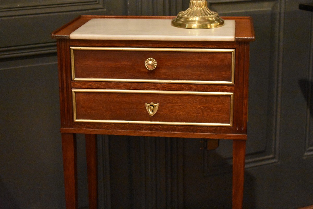 Louis XVI Style Mahogany Bedside Table-photo-3