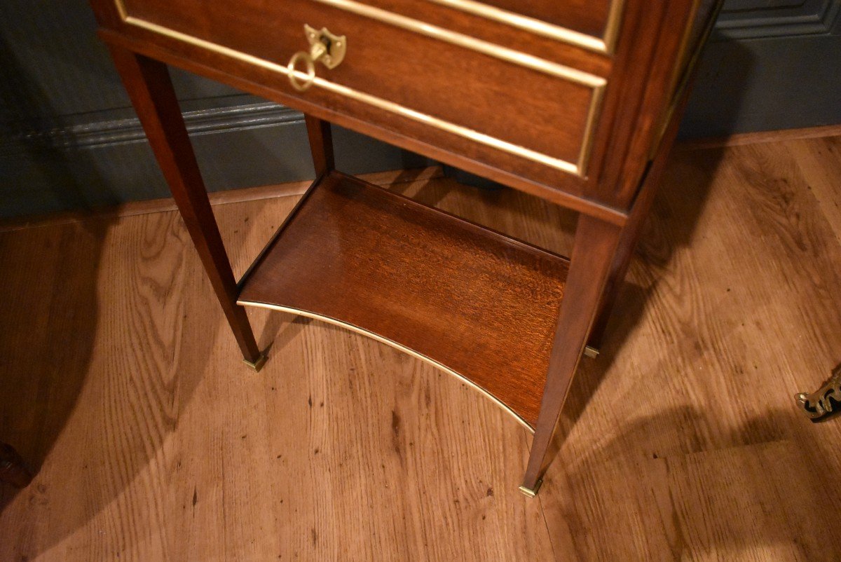 Louis XVI Style Mahogany Bedside Table-photo-2