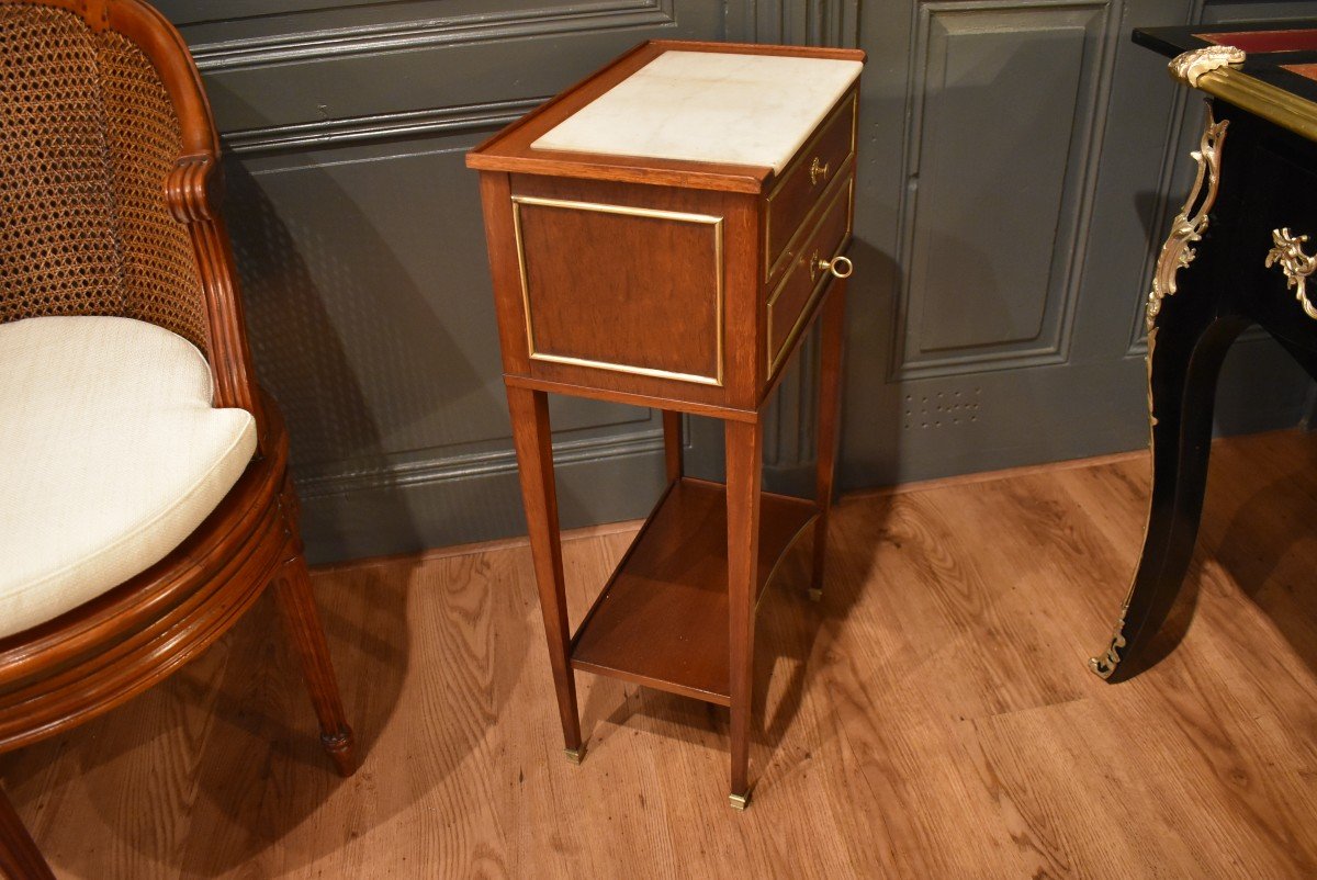 Louis XVI Style Mahogany Bedside Table-photo-4