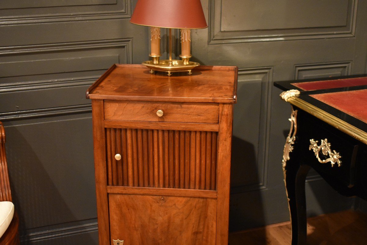 Directoire Style Walnut Bedside Table-photo-3