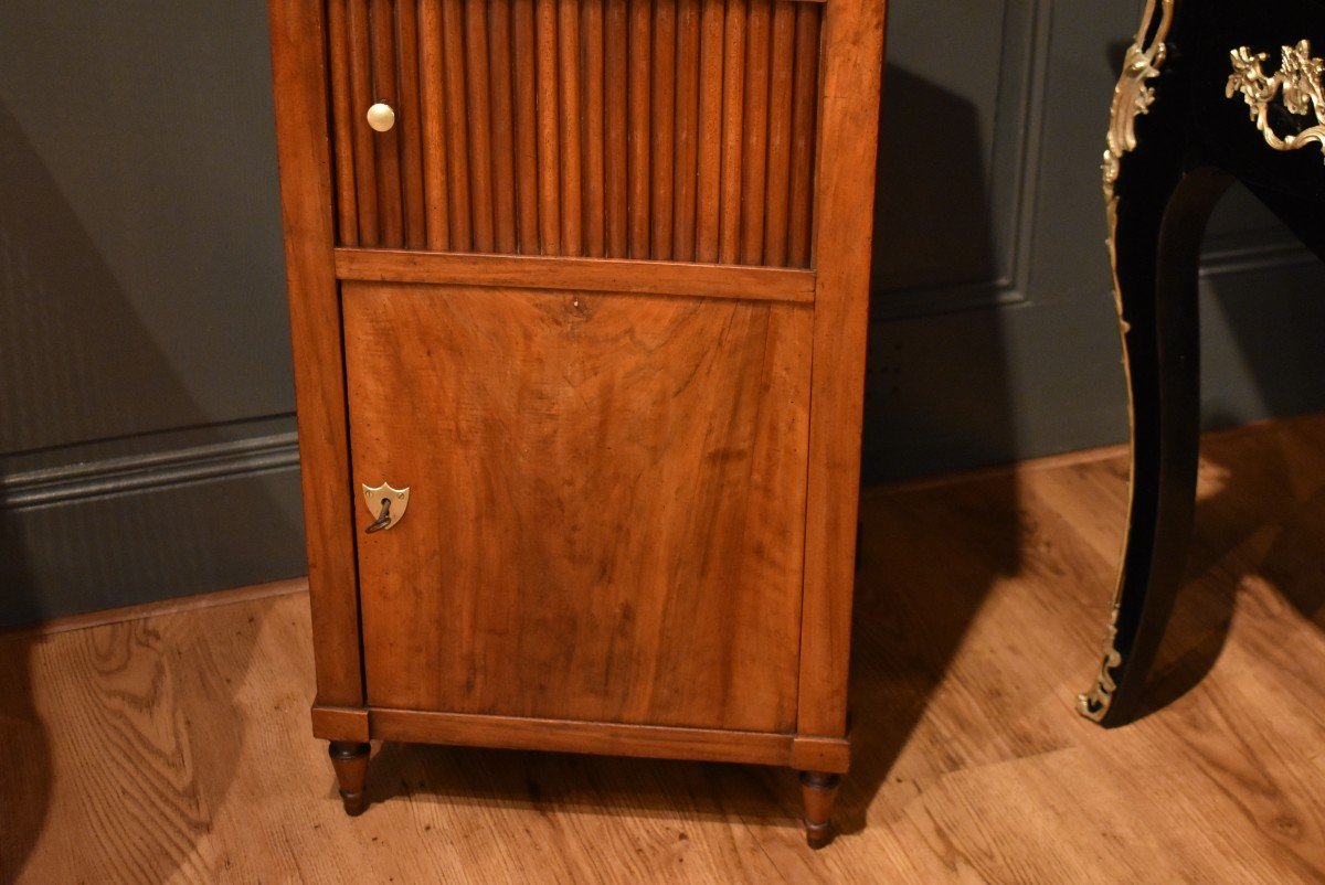 Directoire Style Walnut Bedside Table-photo-4