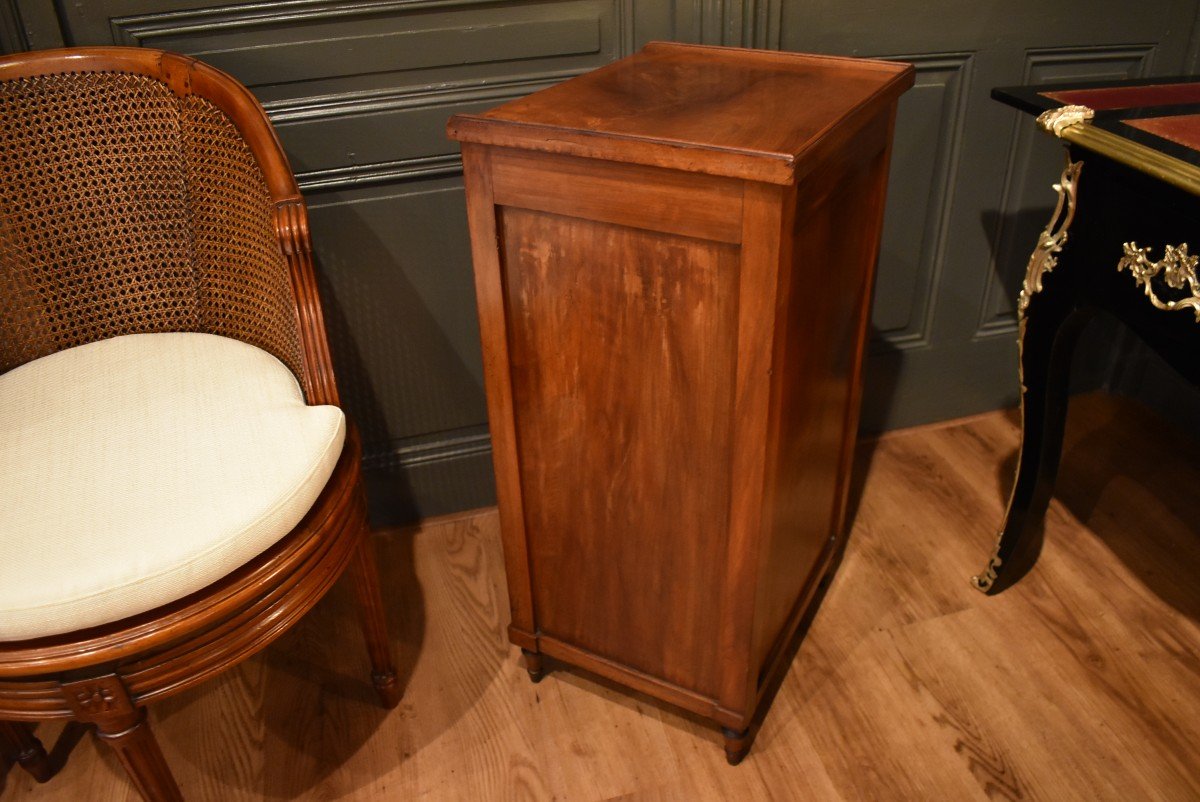 Directoire Style Walnut Bedside Table-photo-4